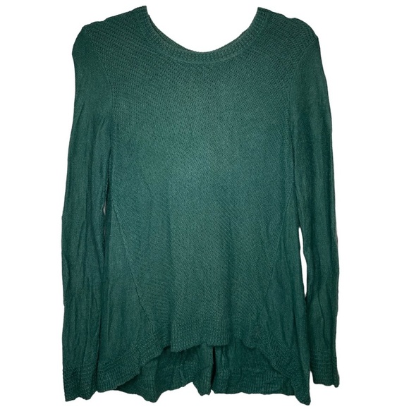 Madewell back zip sweater knit pine green size small seen on screen - Picture 4 of 8
